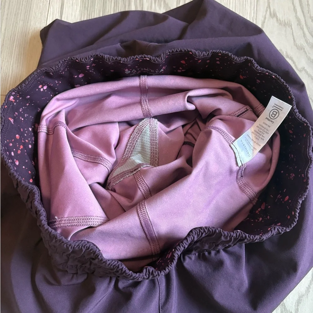 Athleta 2 in 1 Purple Speckled Shorts Size Small